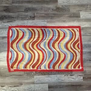 Solid & Striped Retro Wave Print Sheer Scarf Wrap Multicolor 35x57